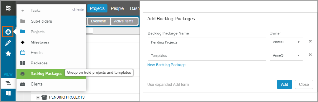 Backlog Packages | LiquidPlanner